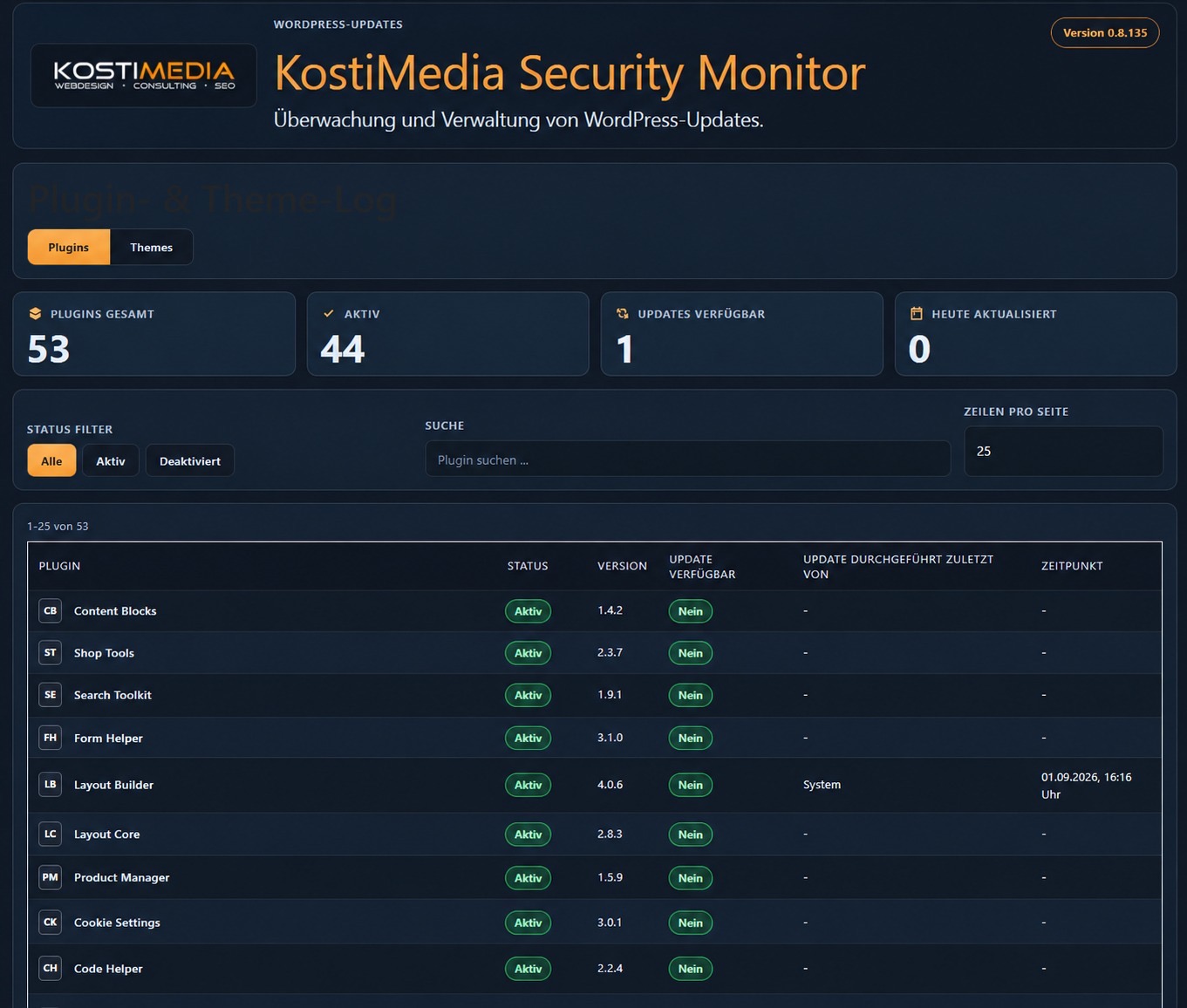 KOSTIMEDIA Security Monitor verbindet WordPress mit der zentralen Betreuung
